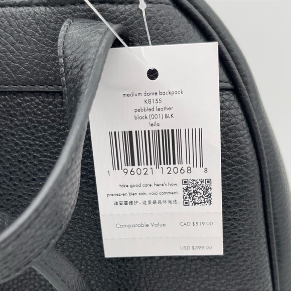 Kate Spade Leila Medium Dome Backpack Leather Black - Picture 12 of 12